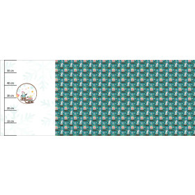 PINGUIN MIT GESCHENK / Schlitten (WEIHNACHTSPINGUINE) - panoramisches Paneel (60 x 155cm)
