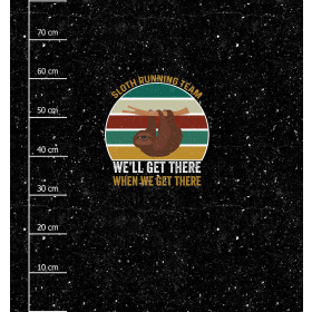 SLOTH RUNNING TEAM / schwarz - Paneel (75cm x 80cm) SINGLE JERSEY ITY