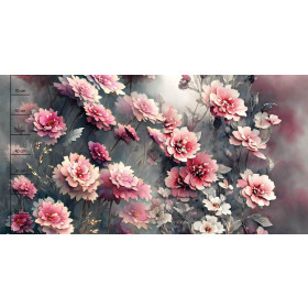 VINTAGE FLOWERS Ms. 3 - Paneel (80cm x 155cm) Wintersweat angeraut mit Elastan ITY