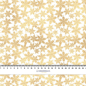 50cm GOLDENE PAPIER SCHNEEFLOCKEN (WEIßE WEIHNACHTEN) - Baumwoll Webware