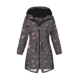 DAMENPARKA (ANNA) - SCHMETTERLINGE (GLITTER SCHMETTERLINGE) / ACID WASH GRAU - Nähset