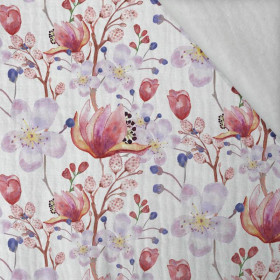 APFELBLÜTE UND MAGNOLIEN MS. 2 (BLÜHENDE WIESE) - Baumwoll Musselin