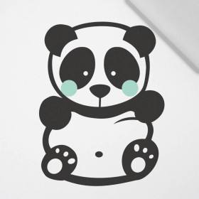 PANDA / MINZE  Größe "M" 50x60 cm -  weiß (Vorderseite) - Baumwoll Webware Panel