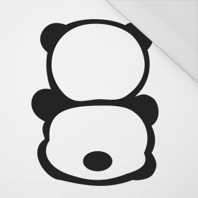 PANDA / MINZE  Größe "M" 50x60 cm -  weiß (Hinterseite)  - SINGLE JERSEY PANEL