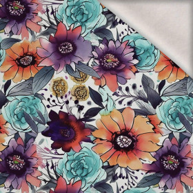 AQUARELL BLUMEN Ms. 6 - Wintersweat angeraut mit Elastan ITY