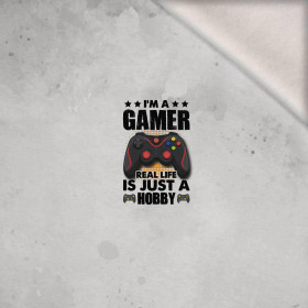 GAMER / weiß - Paneel (60cm x 50cm) Wintersweat angeraut mit Elastan ITY