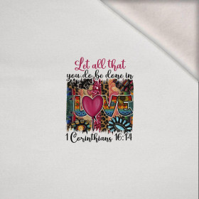 FARBEN LOVE / weiß - Paneel (60cm x 50cm) Wintersweat angeraut mit Elastan ITY