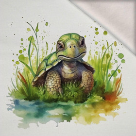 WATERCOLOR TORTOISE - Paneel (75cm x 80cm) Wintersweat angeraut mit Elastan ITY