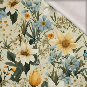 SPRING FLOWERS M. 3 - Wintersweat angeraut mit Elastan ITY