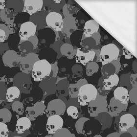 CAMOUFLAGE TOTENKÖPFE / grau  - Single Jersey mit Elastan ITY