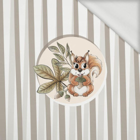 EICHHÖRNCHEN UND BLÄTTER (HERBST IM WALD) - Paneel 50cm x 60cm - Sommersweat