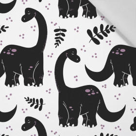 SCHWARZER DINOSAURIER / PFLANZEN - Baumwoll Webware