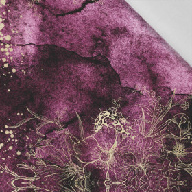 BLUMEN / goldener Umriss Ms. 1 / AQUARELL MARMOR - Baumwoll Webware