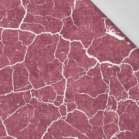 VERBRANNTE ERDE (weiß) / ACID WASH (dunkelrot) - Baumwoll Webware