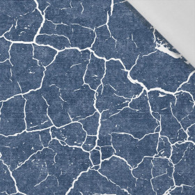 VERBRANNTE ERDE (weiß) / ACID WASH (dunkelblau) - Baumwoll Webware
