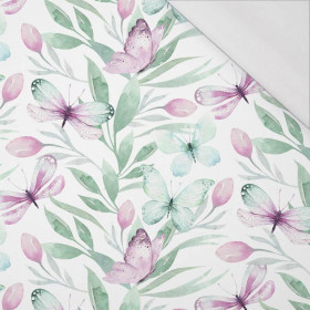 SCHMETTERLINGE MIX M.1 (AQUARELL-SCHMETTERLINGE) - bio single jerset mit Elastan Sommersweat