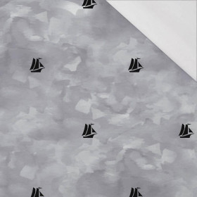 SEGELSCHIFFE (minimal) / CAMOUFLAGE m. 2 (grau) - bio single jerset mit Elastan Sommersweat