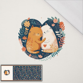 CATS IN LOVE - SINGLE JERSEY panoramisches Paneel (60cm x 155cm)