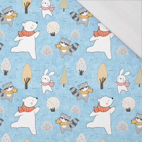 WINTERPARTY MS. 1 (WINTERSPIEL) / ACID WASH HELLBLAU  - bio single jerset mit Elastan Sommersweat