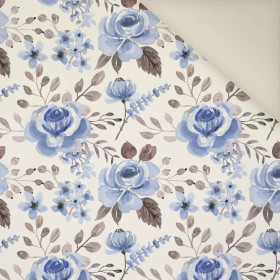 BLUE FLOWERS- Polster- Velours