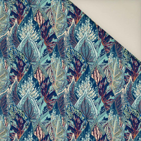 BLAUE BLÄTTER (VINTAGE)- Polster- Velours