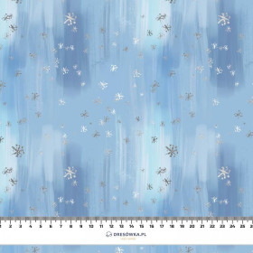 SCHNEEHIMMEL / hellblau (VERZAUBERTER WINTER) - Wintersweat angeraut mit Elastan ITY
