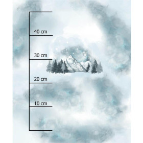 BÄUME UND GEBIRGE (WINTER IM GEBIRGE) - SINGLE JERSEY PANEL 50cm x 60cm