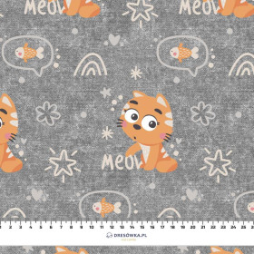 KATZEN / meow (KATZENWELT) / ACID WASH GRAU  - Baumwoll Webware