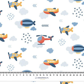FLUGZEUGE m. 2 / weiß (ADVENTURE BEGINS) - Baumwoll Webware