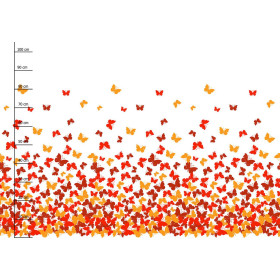 SCHMETTERLINGE AURORA RED - panoramisches Paneel (105cm x 150cm)