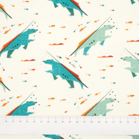 EISBÄREN / weiß - Sommersweat angeraut mit Elastan PDE250 