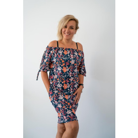 KLEID "CARMEN" - SPITZEN BLUMEN - Krepp