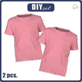 2-PACK - BASIC KINDER T-SHIRT - FLAMINGO-PINK - Nähset