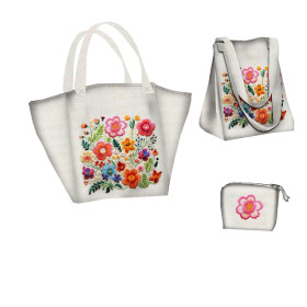 XL Tasche mit Utensilientasche 2 in 1 - FLOWERS 3D WZ. 17 - Nähset