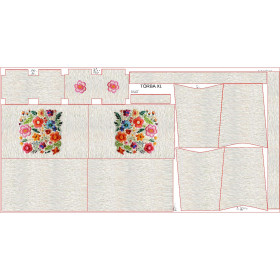 XL Tasche mit Utensilientasche 2 in 1 - FLOWERS 3D WZ. 17 - Nähset