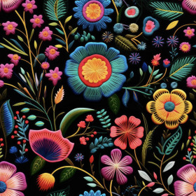 FLOWERS 3D M.9 - Nylonstoff PUMI