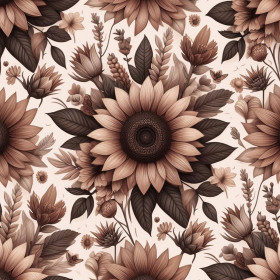 FLOWERS WZ.7/ Mocha Mousse  - Wasserabweisende Webware