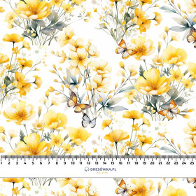 FLOWERS (BUTTER YELLOW) - Baumwoll Musselin