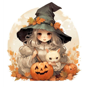 HALLOWEEN GIRL - Paneel (60cm x 50cm) Wintersweat angeraut mit Elastan ITY