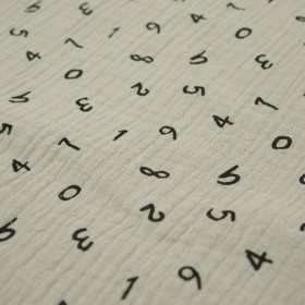DIGITS / hellgrau - Baumwoll Musselin