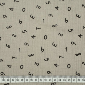 DIGITS / hellgrau - Baumwoll Musselin