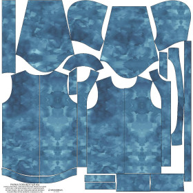 KINDERPARKA (ARIEL) - CAMOUFLAGE m. 2 / dunkelblau - Nähset