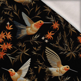 PASTEL BIRDS M. 7 (Kolibris) - Wintersweat angeraut mit Elastan ITY