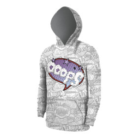 HERREN HOODIE (COLORADO) - COMICS / ooops (violet - rot) - Nähset