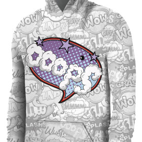 HERREN HOODIE (COLORADO) - COMICS / ooops (violet - rot) - Nähset
