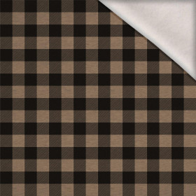 KARO VICHY - MELANGE BEIGE - Wintersweat angeraut mit Elastan ITY