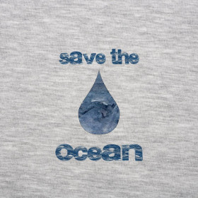 TROPFEN (Save the ocean) / melange hellgrau - Single Jersey TE210