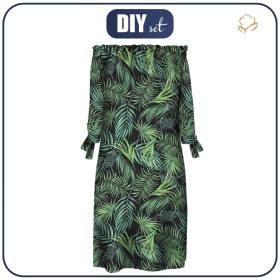 KLEID "CARMEN" - PALMENBLÄTTER Ms. 4 / schwarz - Nähset 