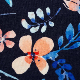 GEMALTE PAONIEN / navy - Sommersweat SP250