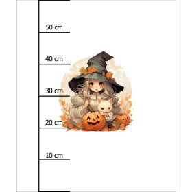 HALLOWEEN GIRL - Paneel (60cm x 50cm) Wintersweat angeraut mit Elastan ITY